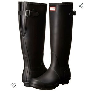 Hunter  Black Original Matte Tall Rain Boots Knee High. Size: 8.
